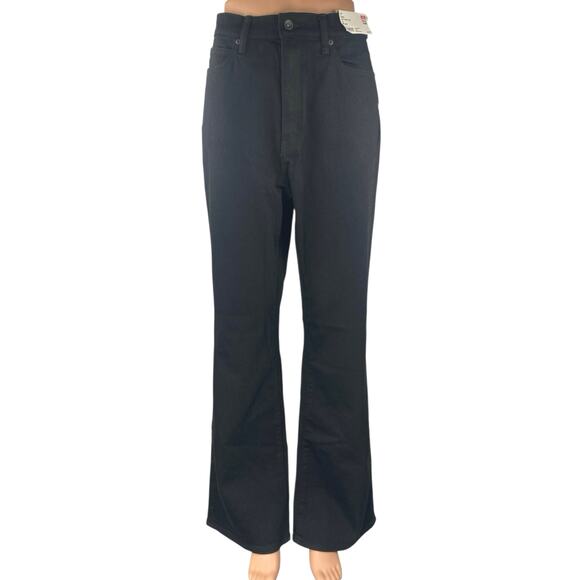 NEW Uniqlo Women's Black High Waist Slim Flared Bootcut Denim Jeans Pants Sz 30 - Picture 1 of 4